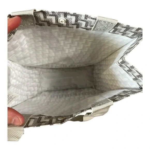 Lululemon Athletica Reusable Tote Bag Small Grey And Cream - Picture 7 of 9